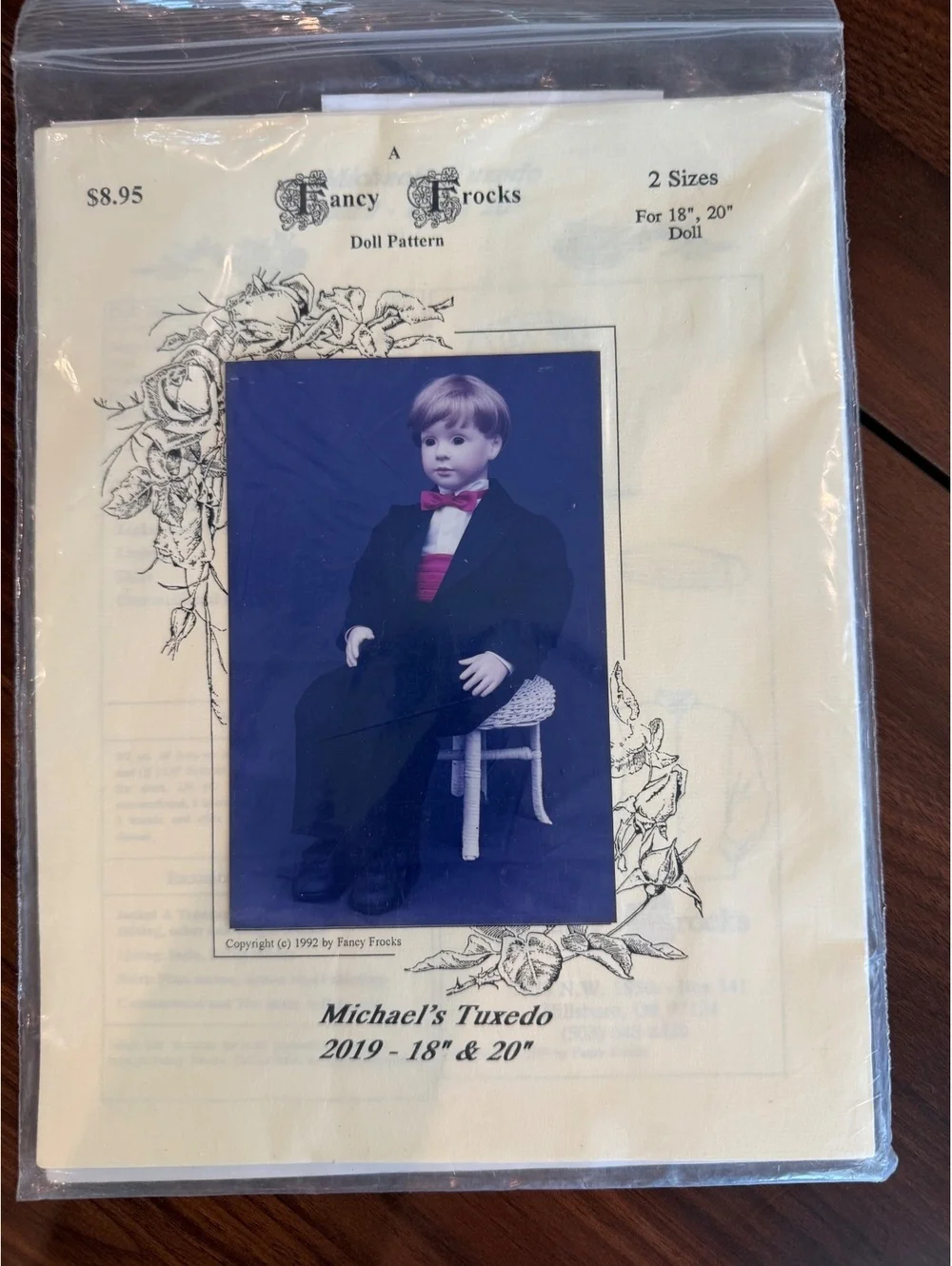 Fancy Frocks Michael's Tuxedo Doll Pattern for 18